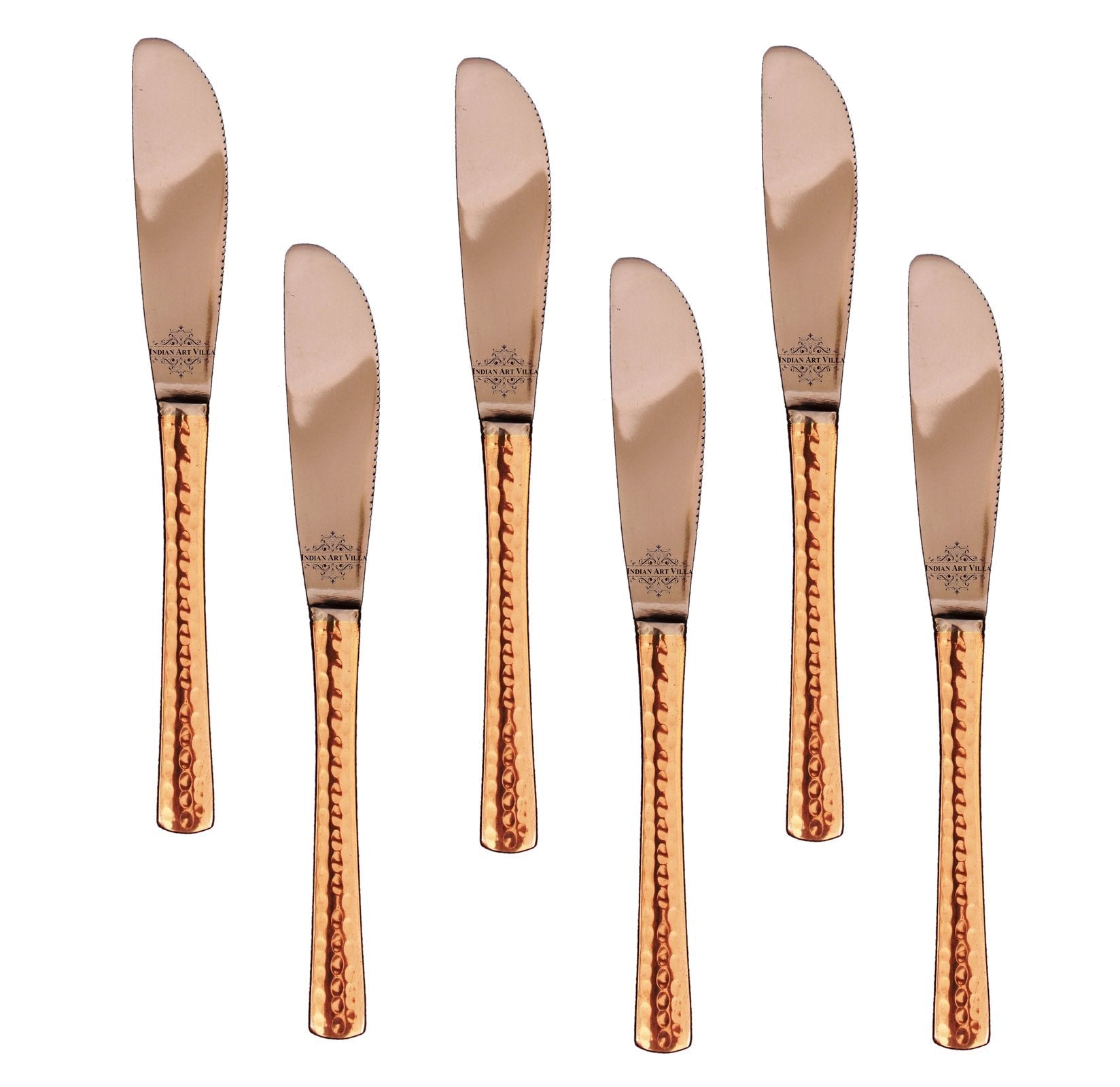 Pure Steel Copper Handmade Knife Set Of 6