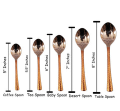 Steel Copper Hammered Designer Cutlery Set, Flatware, Tableware, Kitchenware, Dinnerware, Serveware