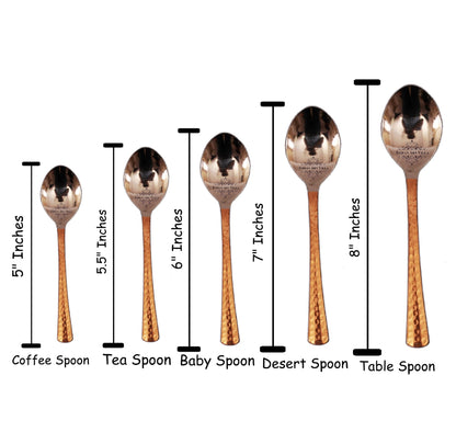 Steel Copper Hammered Designer Cutlery Set, Flatware, Tableware, Kitchenware, Dinnerware, Serveware