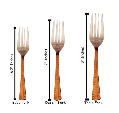 Steel Copper Hammered Designer Cutlery Set, Flatware, Tableware, Kitchenware, Dinnerware, Serveware