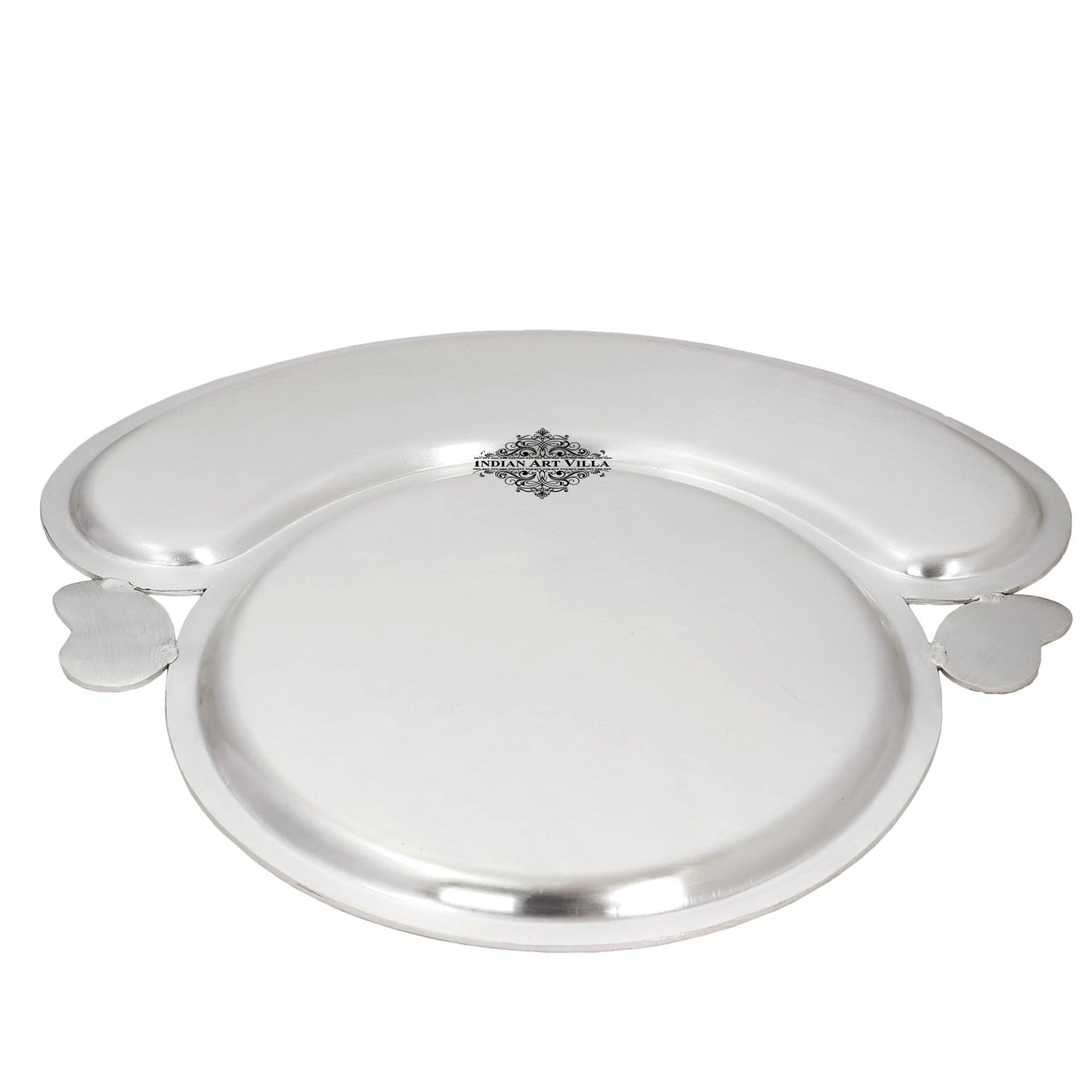 Silver Plated Matt Finish Full Moon Plate, Diameter:- 43.94 cm