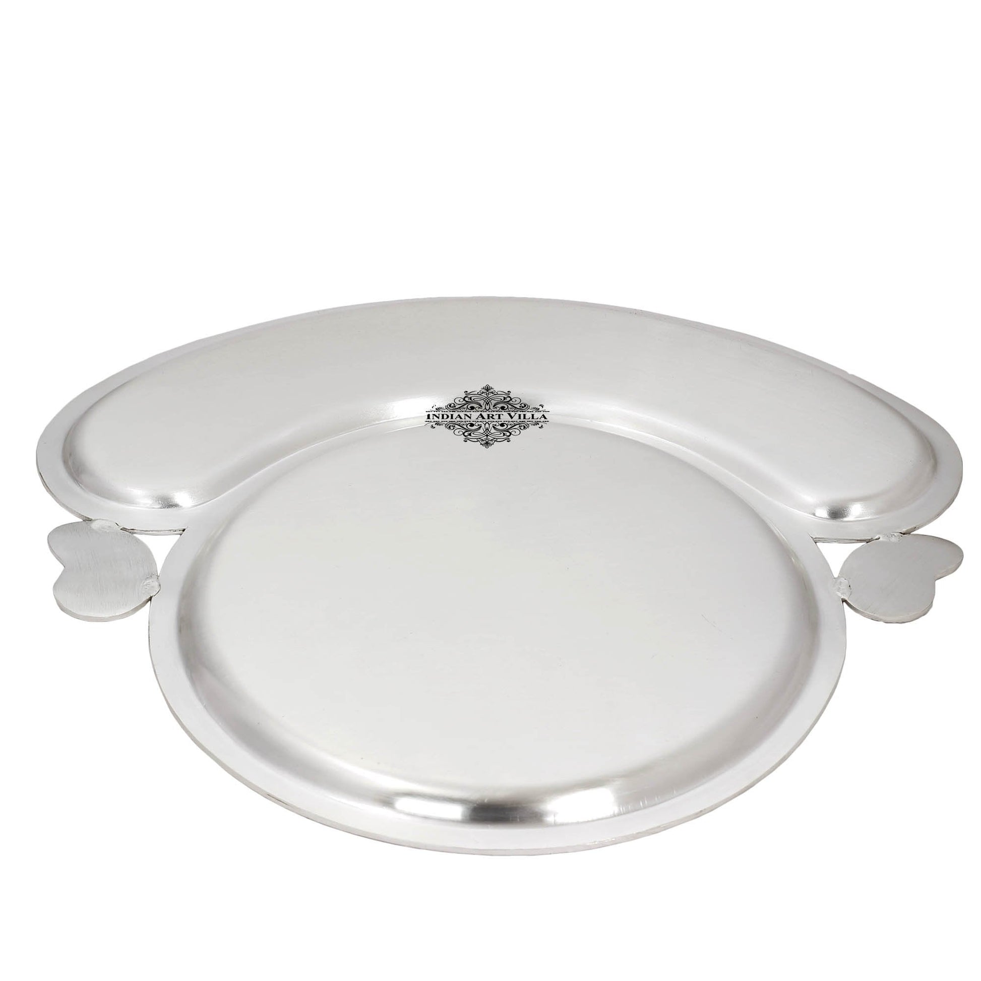 Silver Plated Matt Finish Full Moon Plate, Diameter:- 43.94 cm