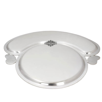 Silver Plated Matt Finish Full Moon Plate, Diameter:- 43.94 cm