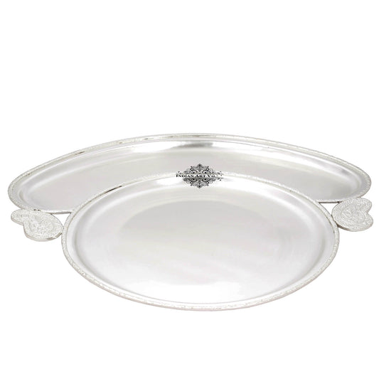 Silver Plated Matt Finish Full Moon Plate, Diameter:- 43.94 cm
