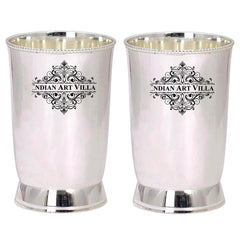 Handmade Pure Silver Plated Matt Finish Design Glass | Tumbler, Drinkware, Tableware