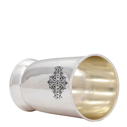 Handmade Pure Silver Plated Matt Finish Design Glass | Tumbler, Drinkware, Tableware