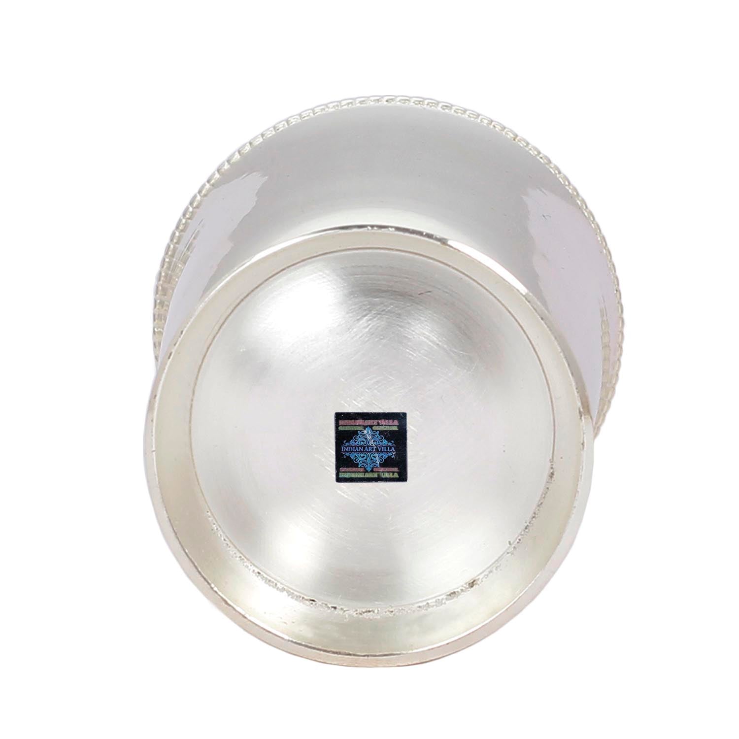 Handmade Pure Silver Plated Matt Finish Design Glass | Tumbler, Drinkware, Tableware