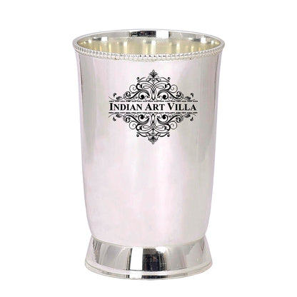 Handmade Pure Silver Plated Matt Finish Design Glass | Tumbler, Drinkware, Tableware