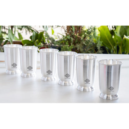 Handcrafted Pure Silver Plated Glass with Plain Design, Drinkware, Serveware, Tableware