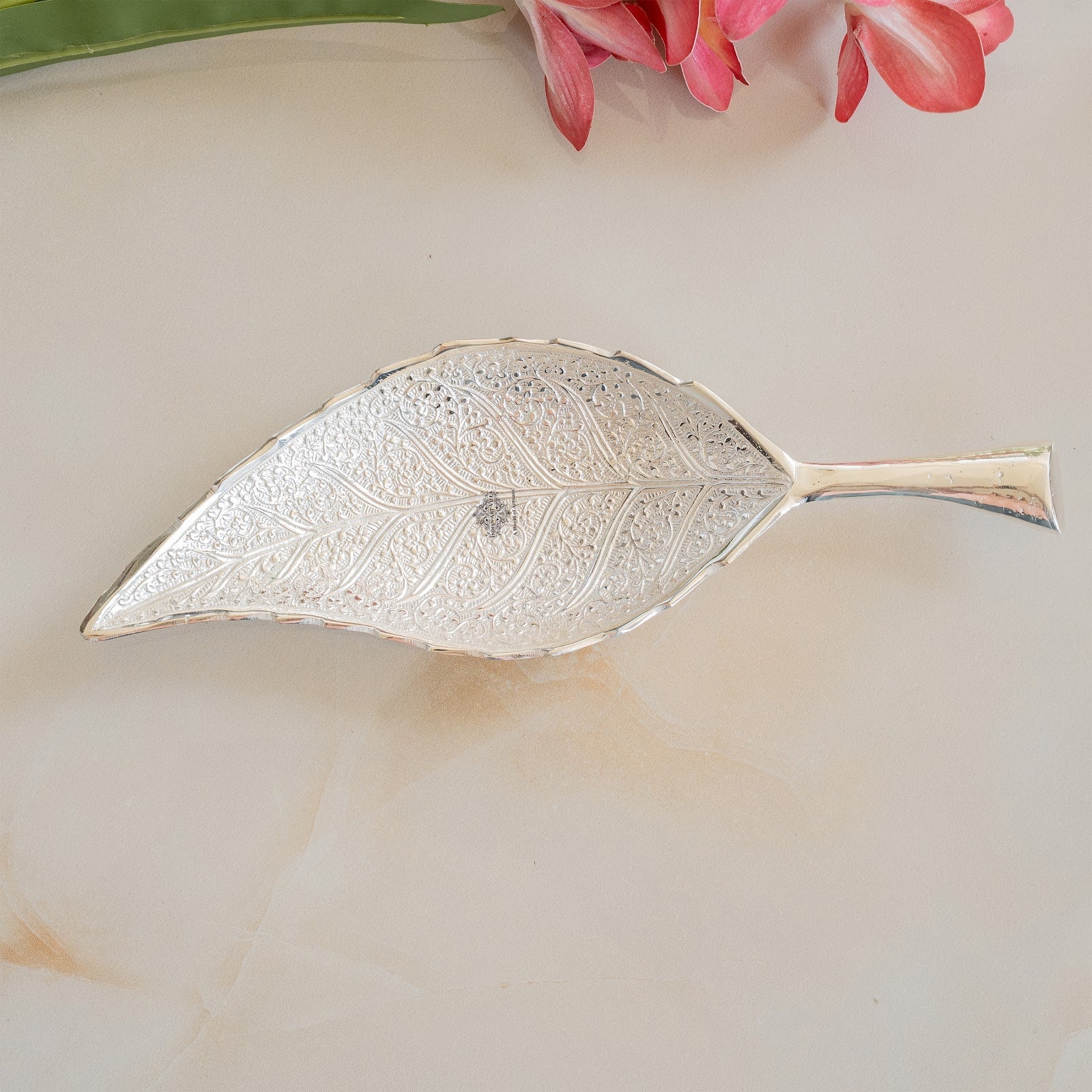 Silver Plated Leaf Design Deep Dish Bowl comes with Red velvet gift Packing box