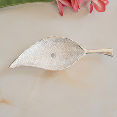 Silver Plated Leaf Design Deep Dish Bowl comes with Red velvet gift Packing box