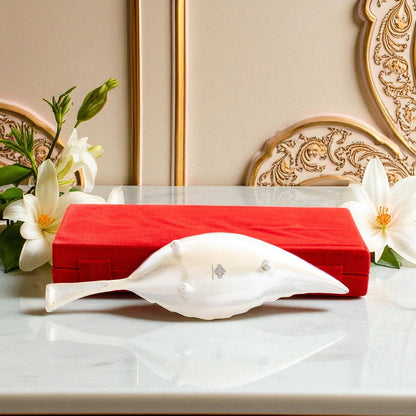 Silver Plated Leaf Design Deep Dish Bowl comes with Red velvet gift Packing box