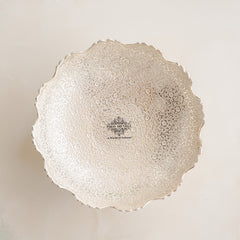 Handmade Silver Plated Round Design Deep Dish Bowl comes with Red/Blue Velevt box