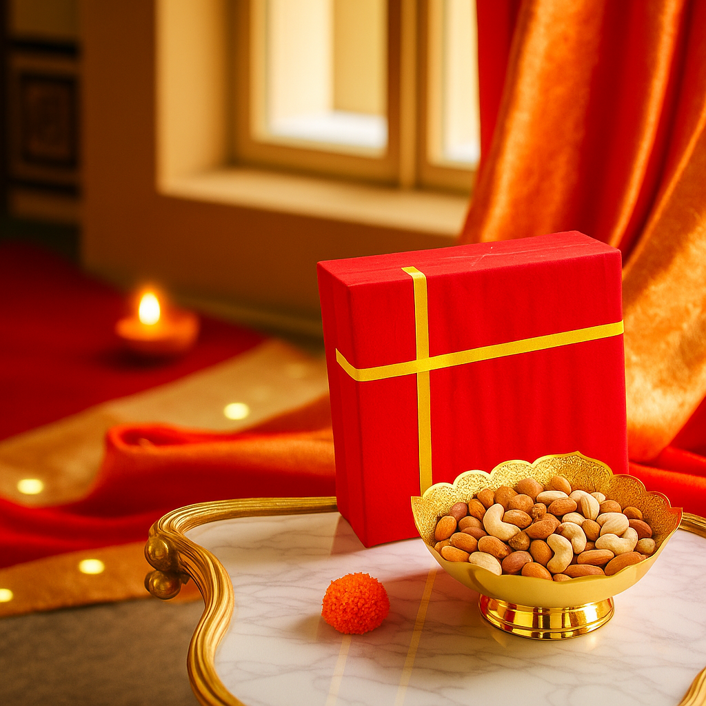 Silver Plated Gold Polished Designer Round Big Bowl