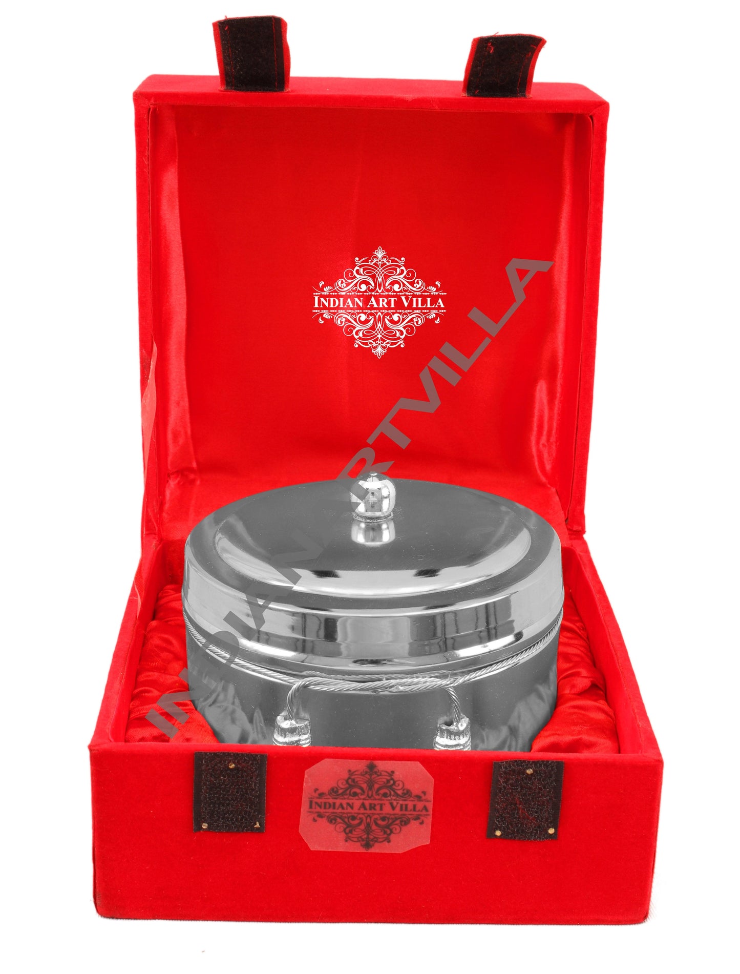 Handcrafted Pure Silver Plated Gold Polish Dry Fruits Box For Diwali, Festive Items