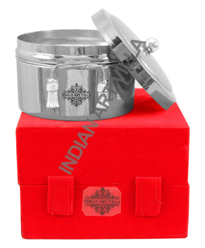 Handcrafted Pure Silver Plated Gold Polish Dry Fruits Box For Diwali, Festive Items