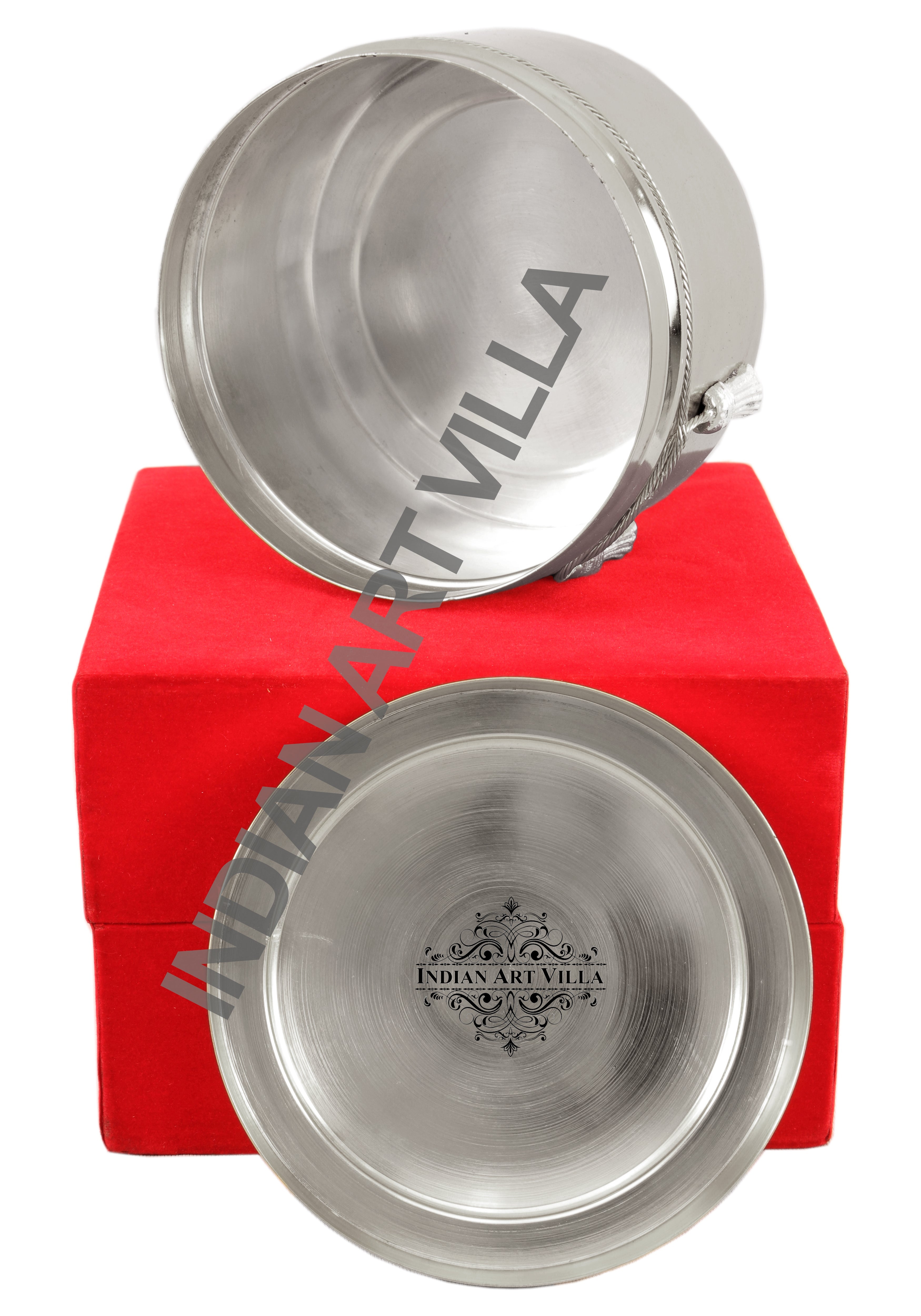 Handcrafted Pure Silver Plated Gold Polish Dry Fruits Box For Diwali, Festive Items