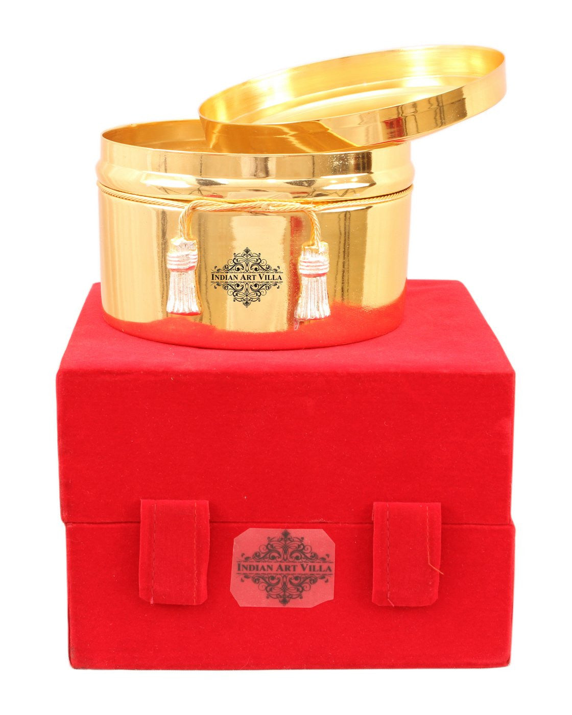 Handcrafted Pure Silver Plated Gold Polish Dry Fruits Box For Diwali, Festive Items