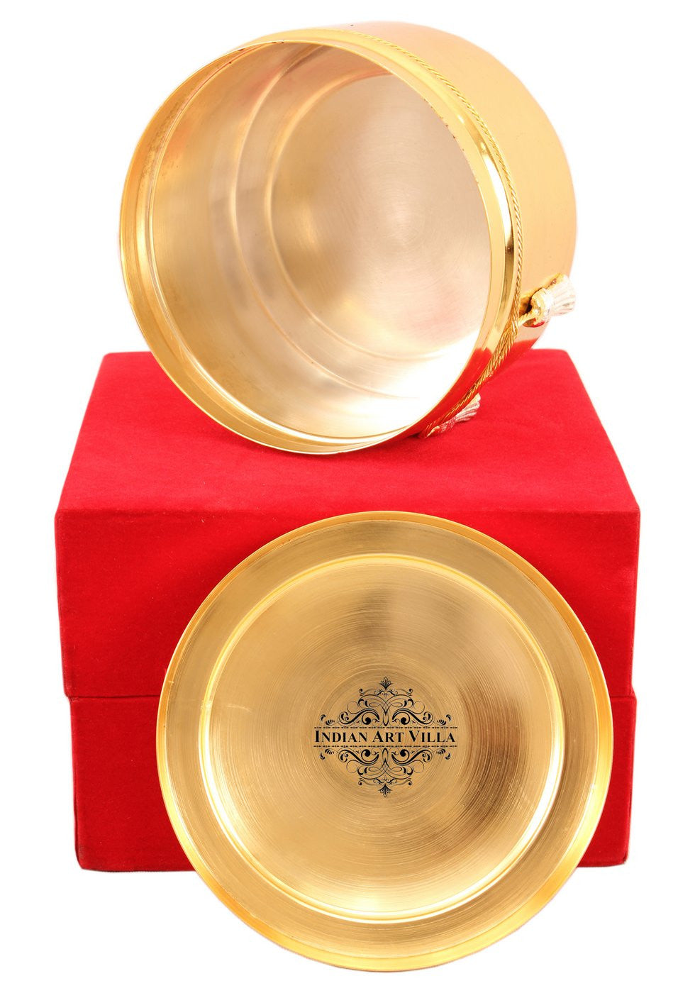 Handcrafted Pure Silver Plated Gold Polish Dry Fruits Box For Diwali, Festive Items