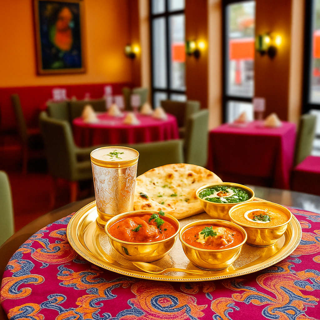 Handcrafted Pure Silver Plated Embossed Design Dinner Set 7 Pieces