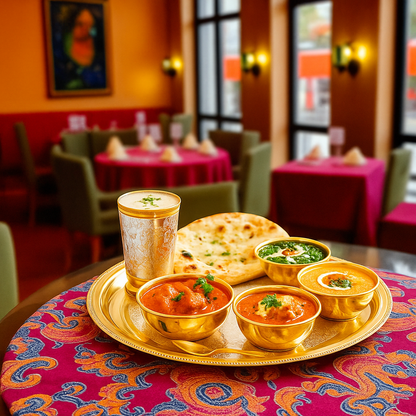 Handcrafted Pure Silver Plated Embossed Design Dinner Set 7 Pieces