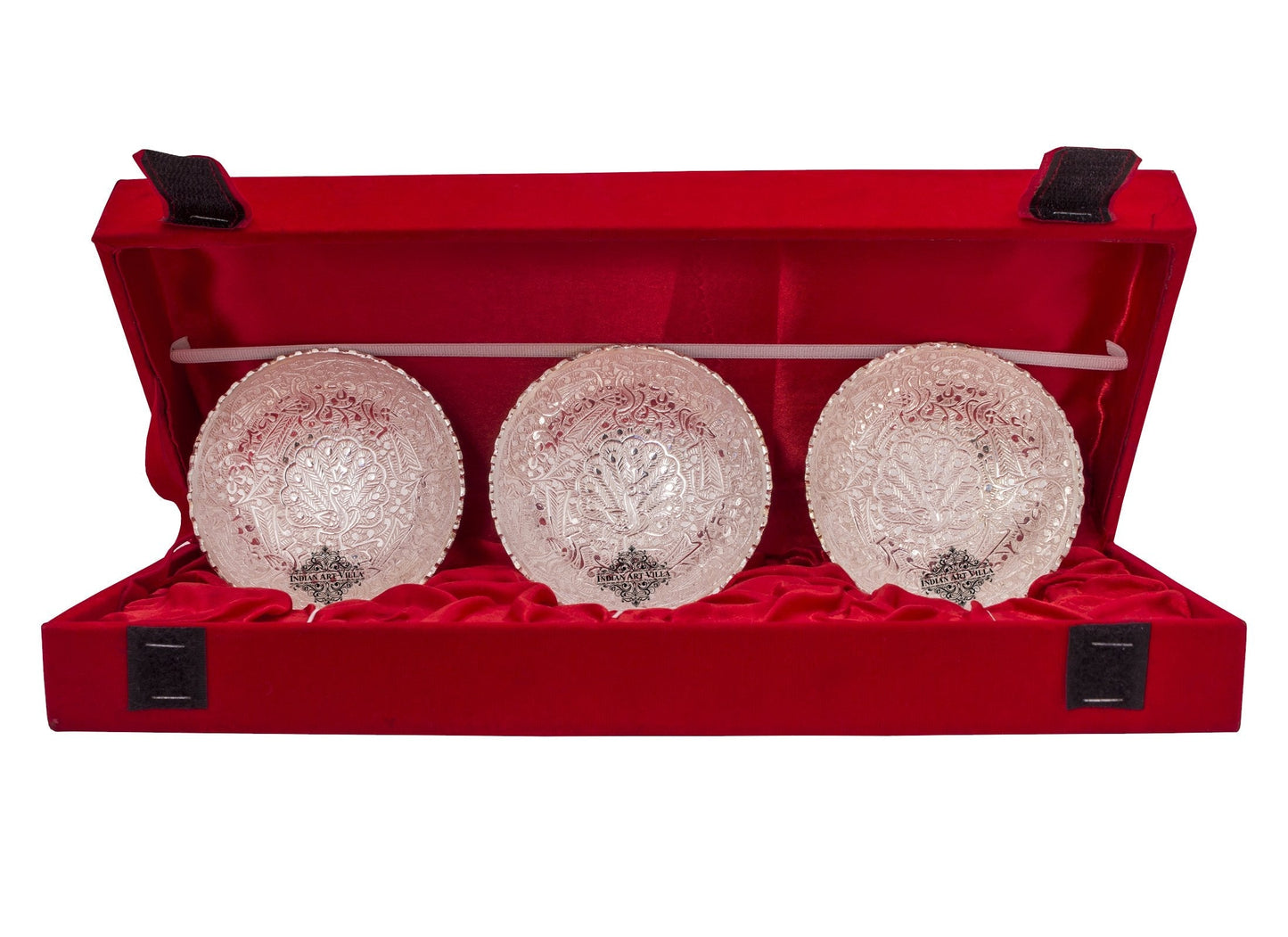 Silver Plated Handmade Set of 3 Peacock Design Bowl 150 ML