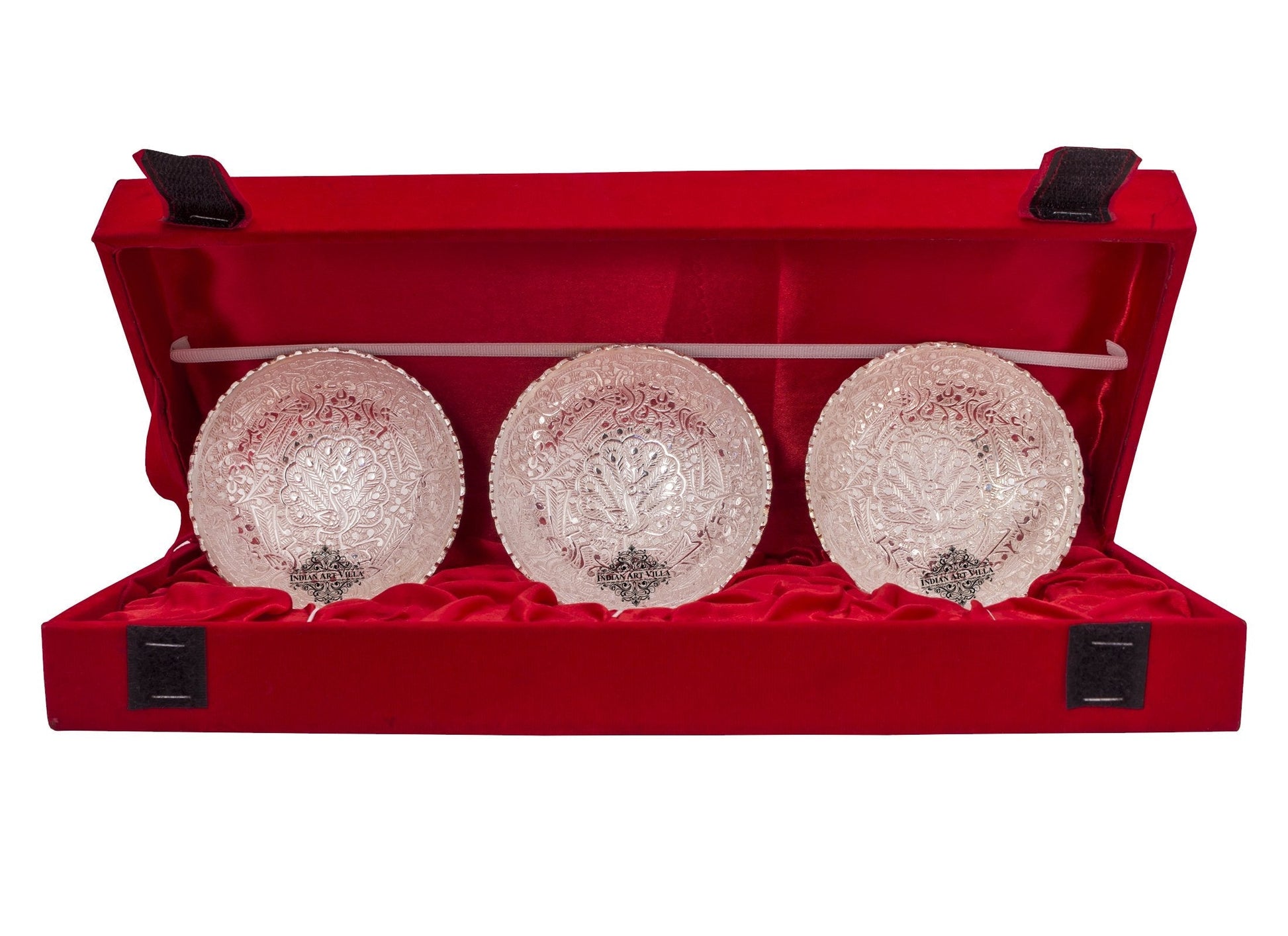 Silver Plated Handmade Set of 3 Peacock Design Bowl 150 ML