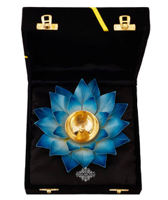 Silver Gold & Copper Plated Lotus Design Diya Deepak