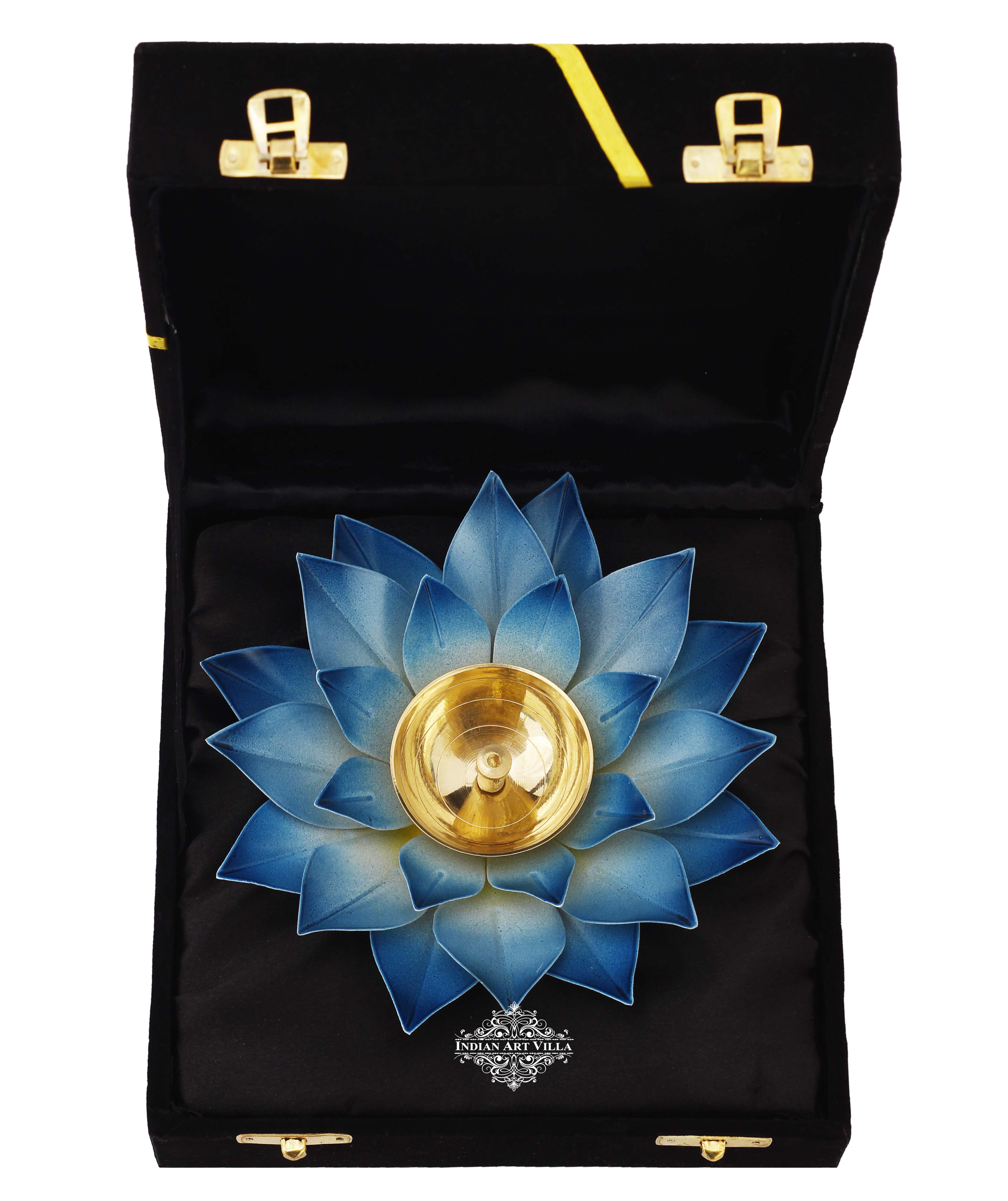 Silver Gold & Copper Plated Lotus Design Diya Deepak