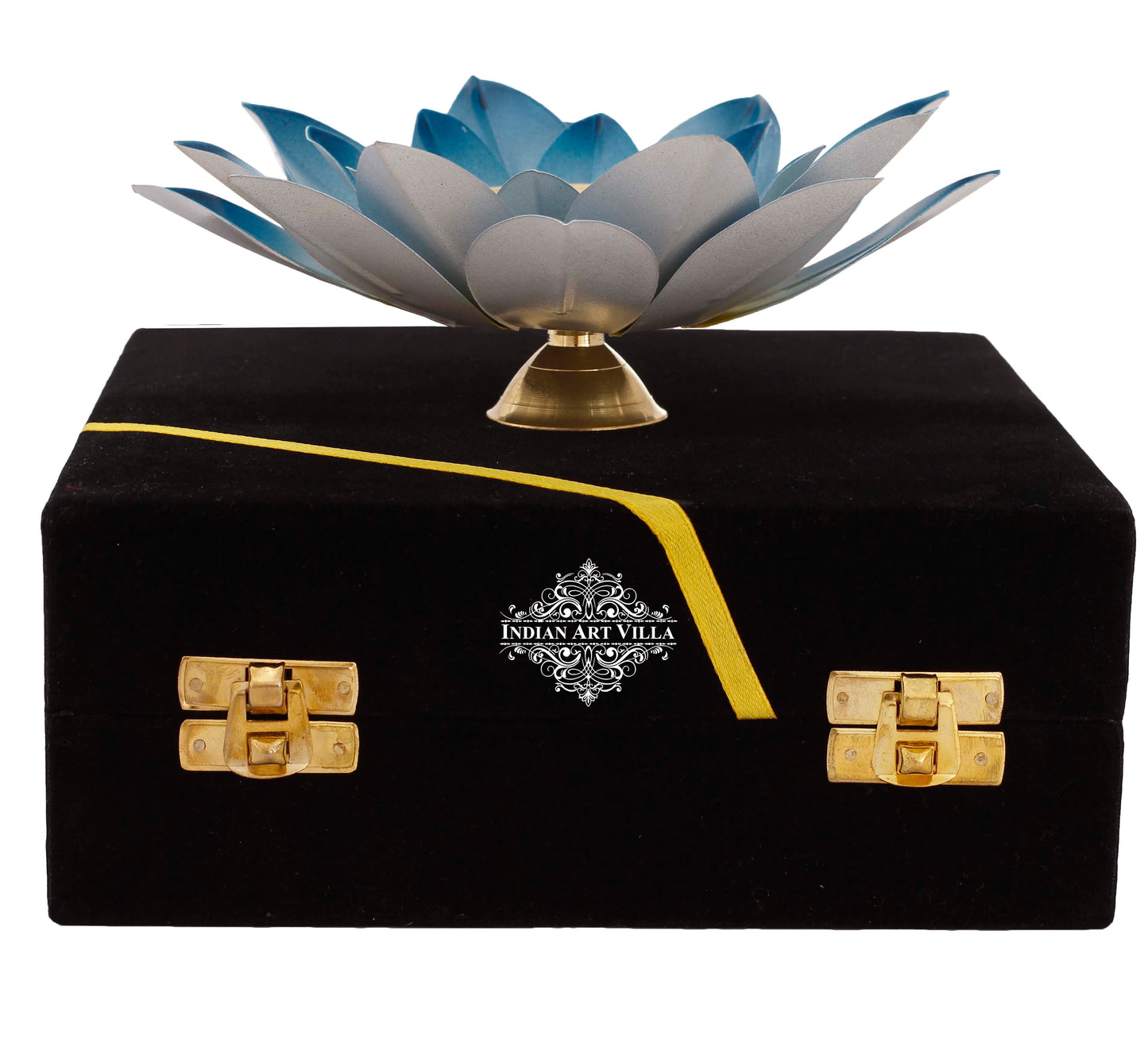 Silver Gold & Copper Plated Lotus Design Diya Deepak
