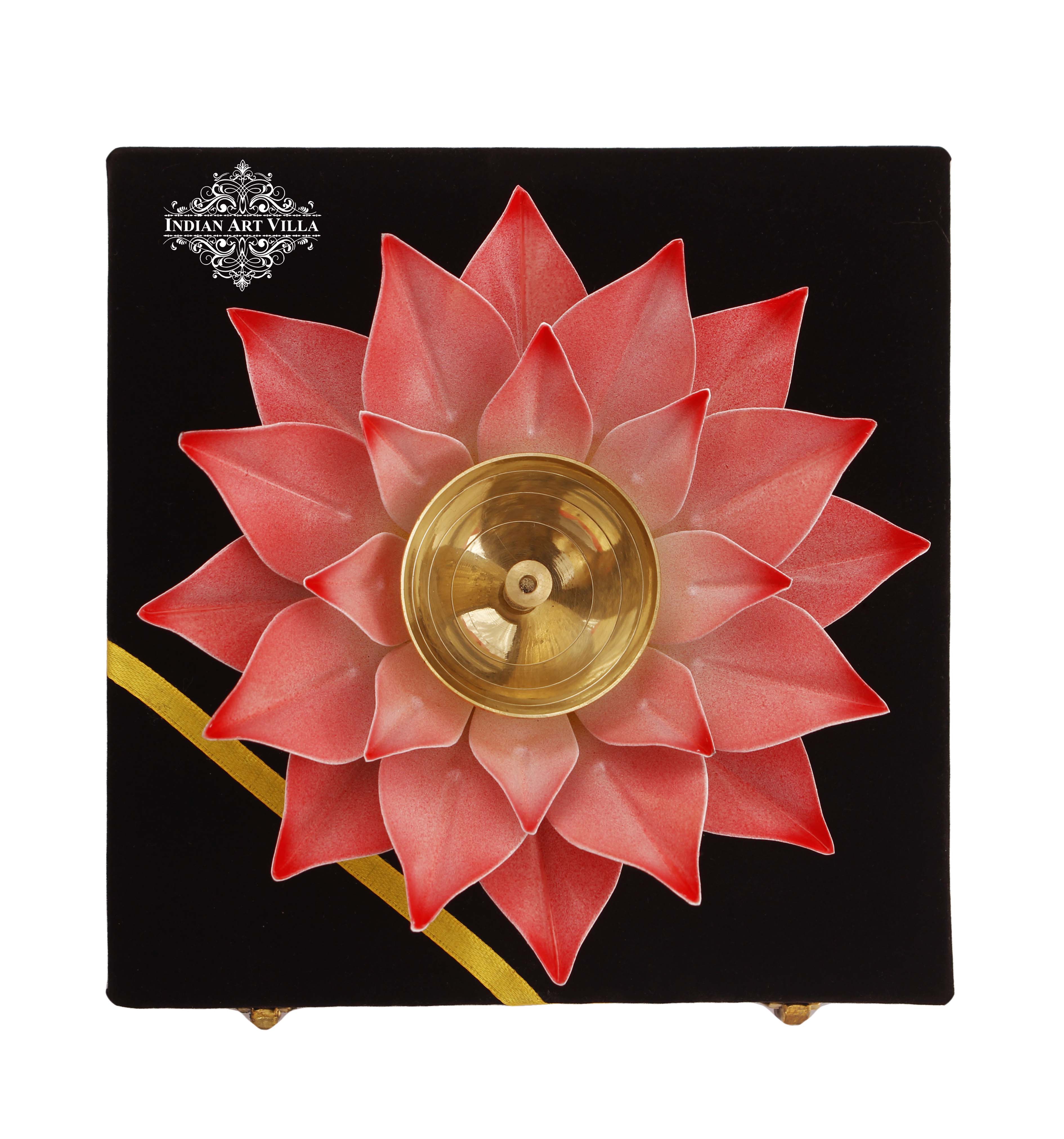 Silver Gold & Copper Plated Lotus Design Diya Deepak