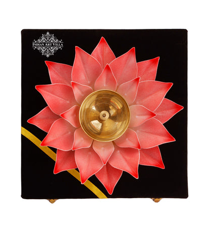 Silver Gold & Copper Plated Lotus Design Diya Deepak