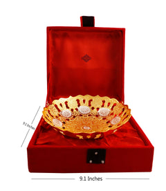Handmade Pure Silver & Gold Plated Designer Decorative Bowl,