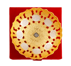 Handmade Pure Silver & Gold Plated Designer Decorative Bowl,