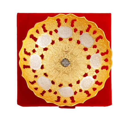 Handmade Pure Silver & Gold Plated Designer Decorative Bowl,