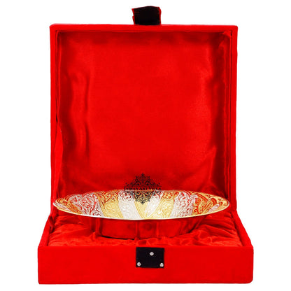 Silver Plated Gold Polished Leaf Design Bowl