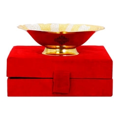 Silver Plated Gold Polished Leaf Design Bowl