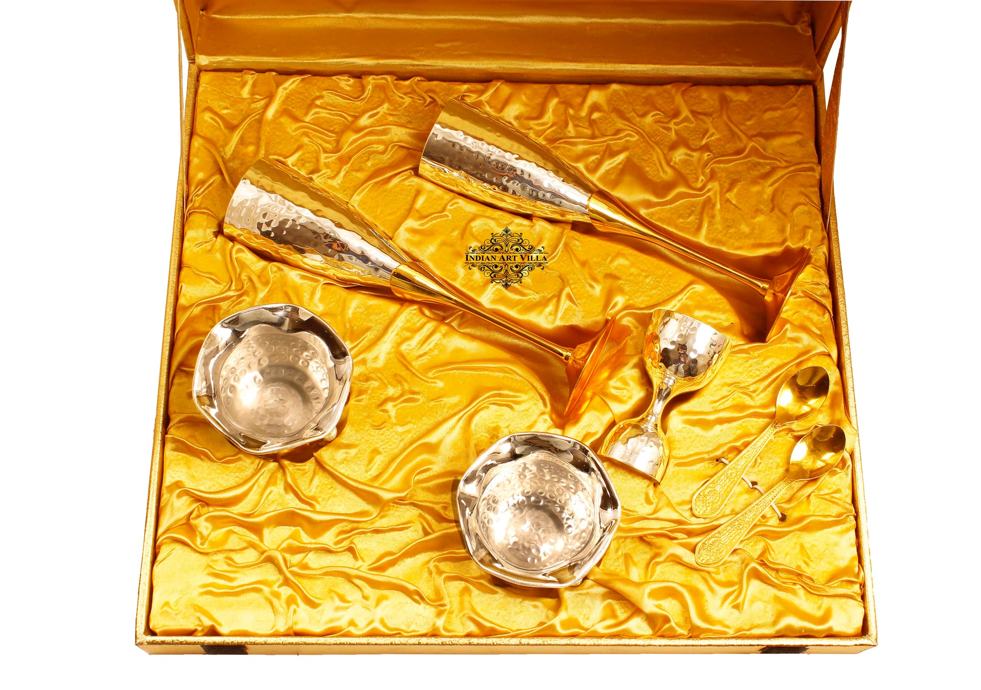 Silver & Gold Plated Champagne Glass, Silver 2 Bowl & Peg Measure, Gold Plated 2 Spoon