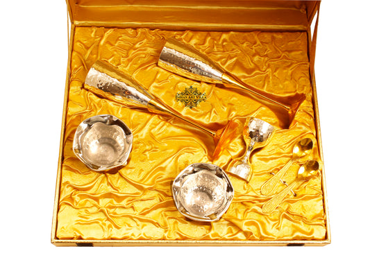 Silver & Gold Plated Champagne Glass, Silver 2 Bowl & Peg Measure, Gold Plated 2 Spoon