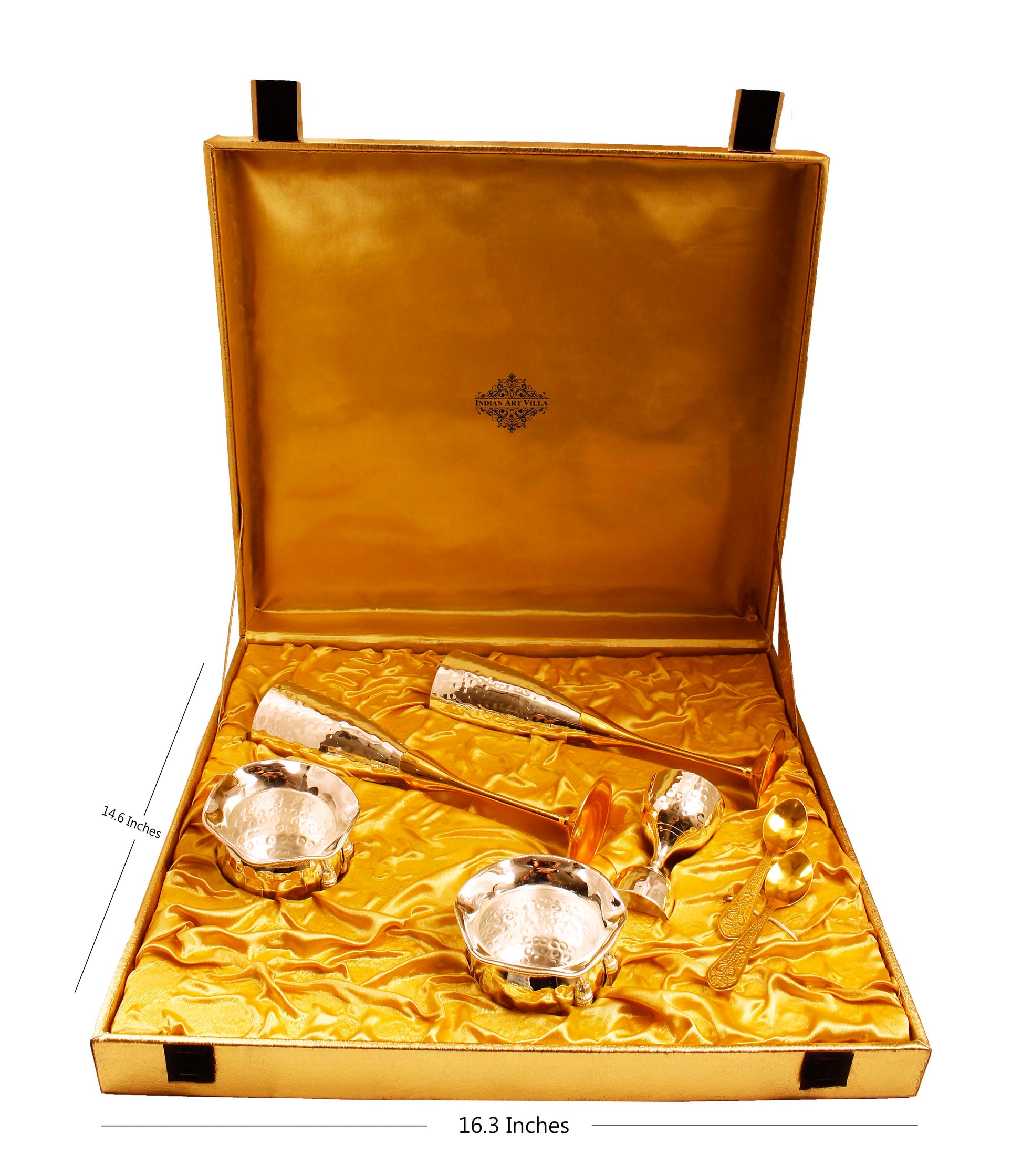 Silver & Gold Plated Champagne Glass, Silver 2 Bowl & Peg Measure, Gold Plated 2 Spoon