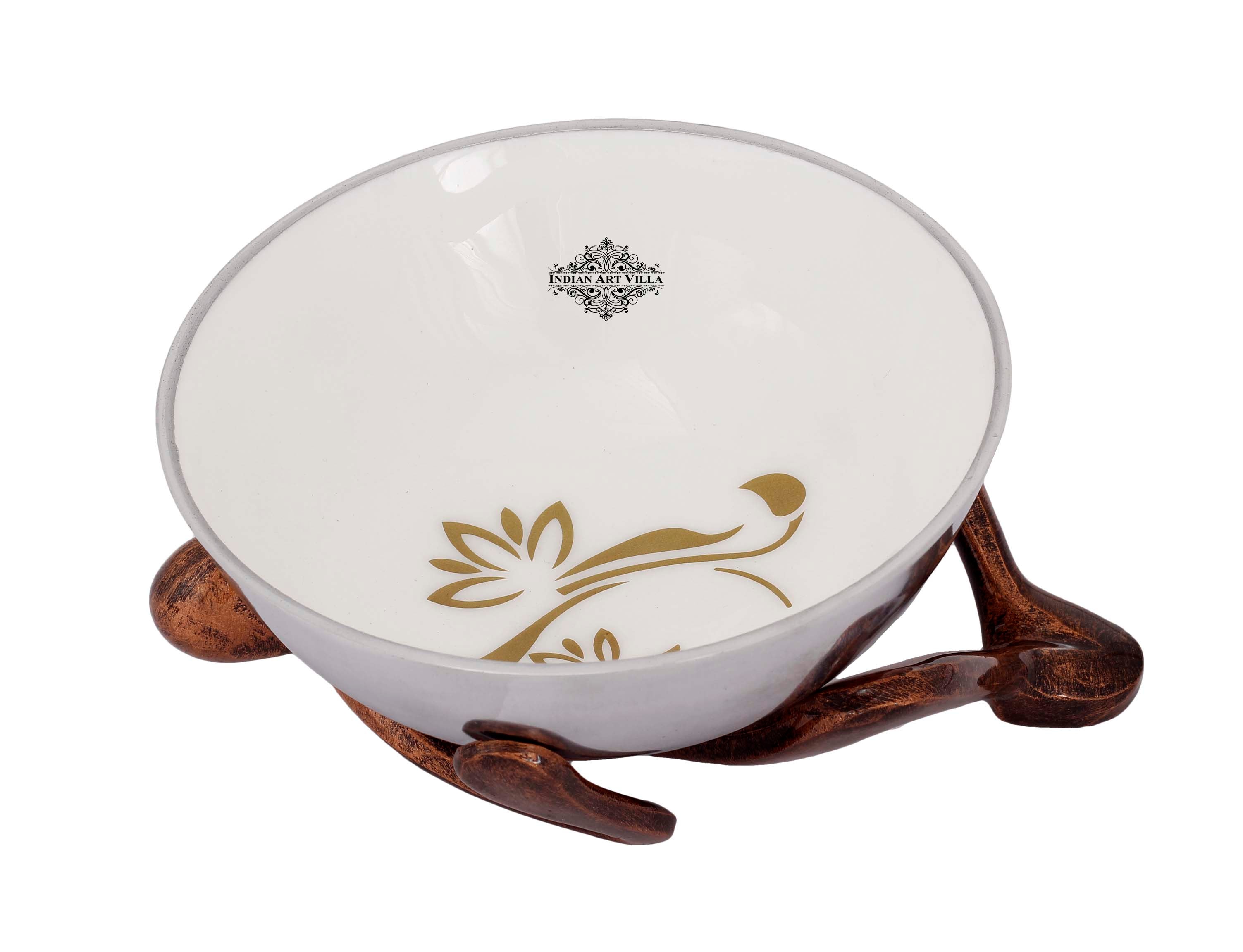 Silver Plated Decorative Bowl With Human Stand , Serveware , Width 26.42 cm