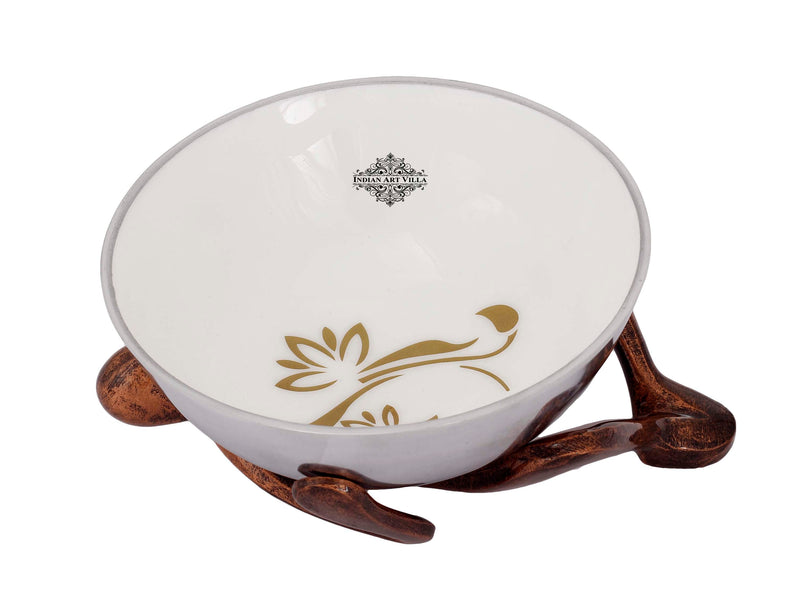 Silver Plated Decorative Bowl With Human Stand , Serveware , Width 26.42 cm