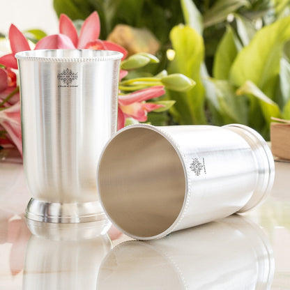 Silver-Plated Matt Finish  Glass With Red Velvet Glass