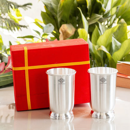 Silver-Plated Matt Finish  Glass With Red Velvet Glass