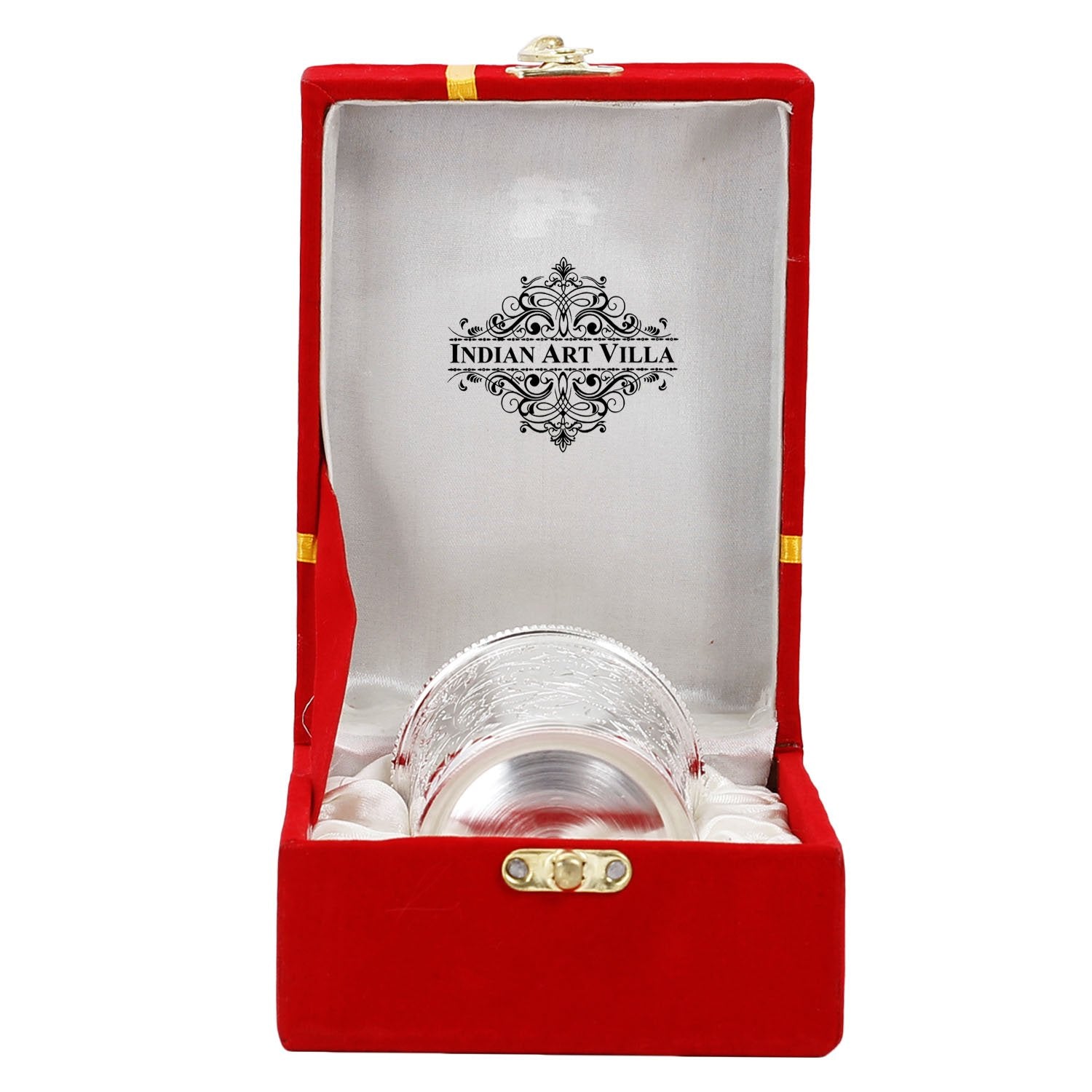 Silver Plated Embossed Designer Glass, 280 ML