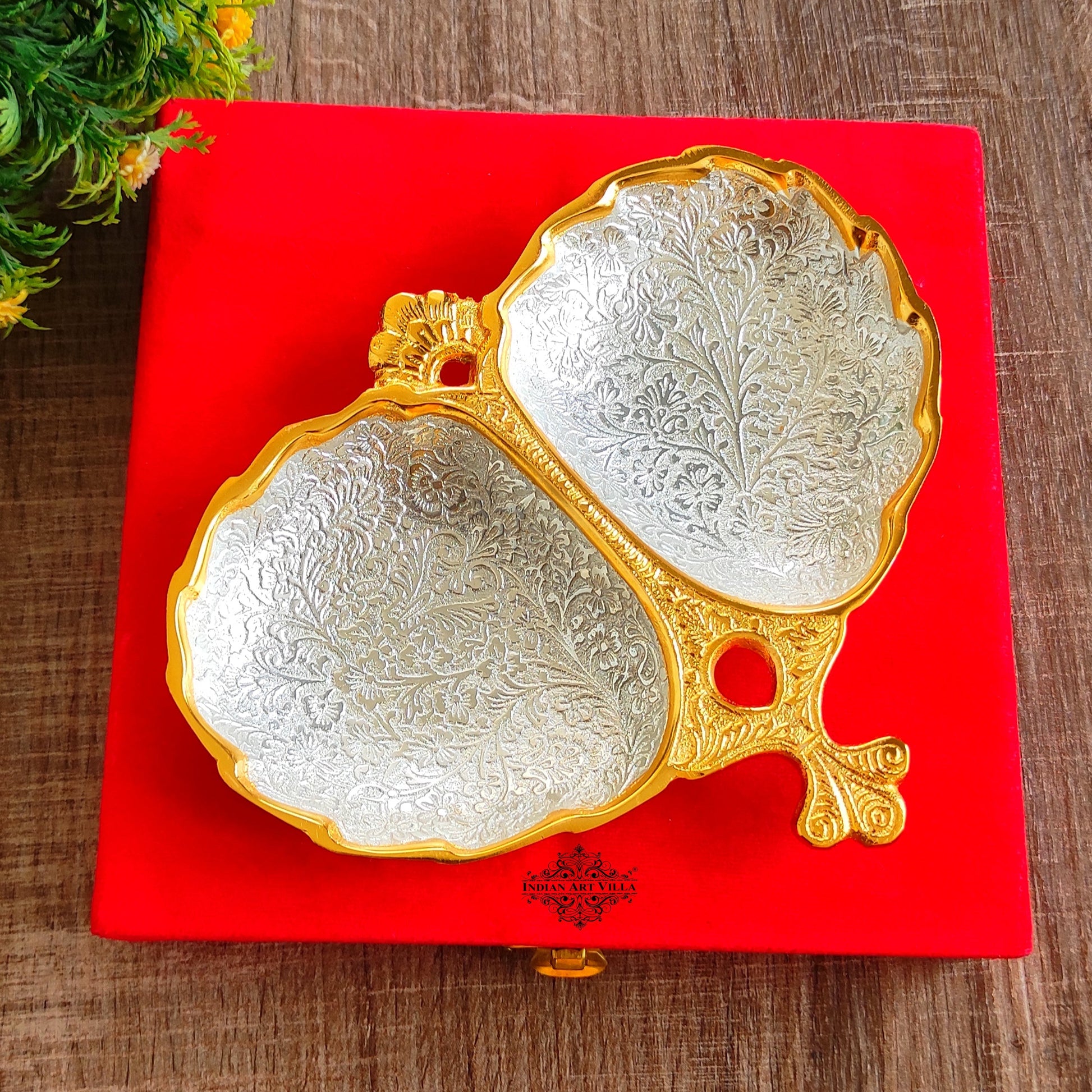 Silver-plated gold Polished aluminum Decorative Platter