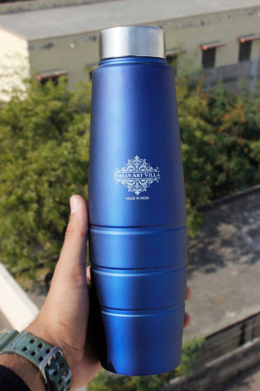 Steel Bottle Curve+Lining Steel Cap Blue Matt