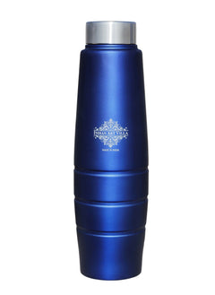 Steel Bottle Curve+Lining Steel Cap Blue Matt