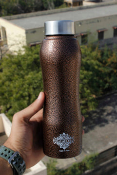 Pure Steel Bottle Ergonomic Design With Steel Cap Antique Copper 750 ML