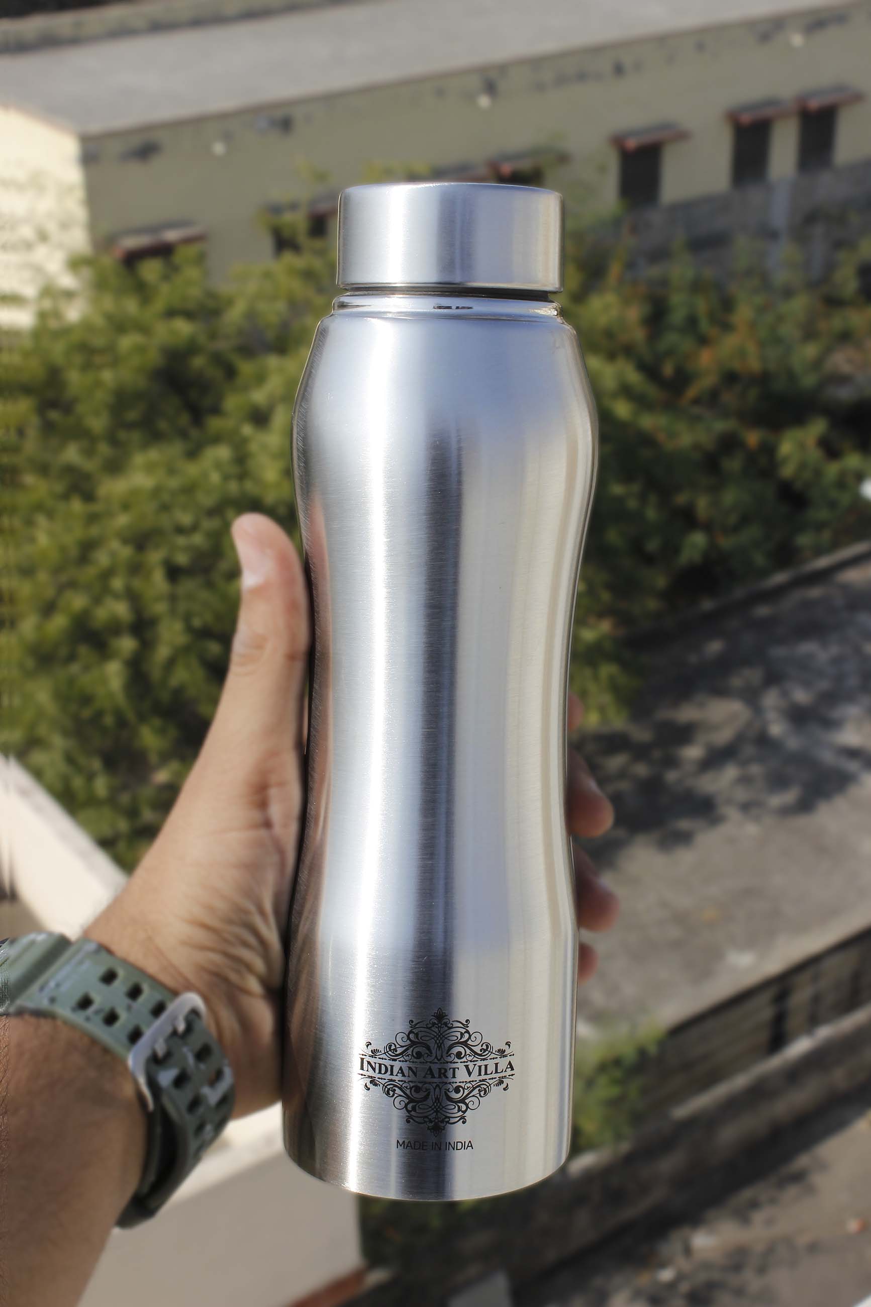 Pure Steel Bottle Ergonomic Design With Steel Cap Plain Matt 750 ML